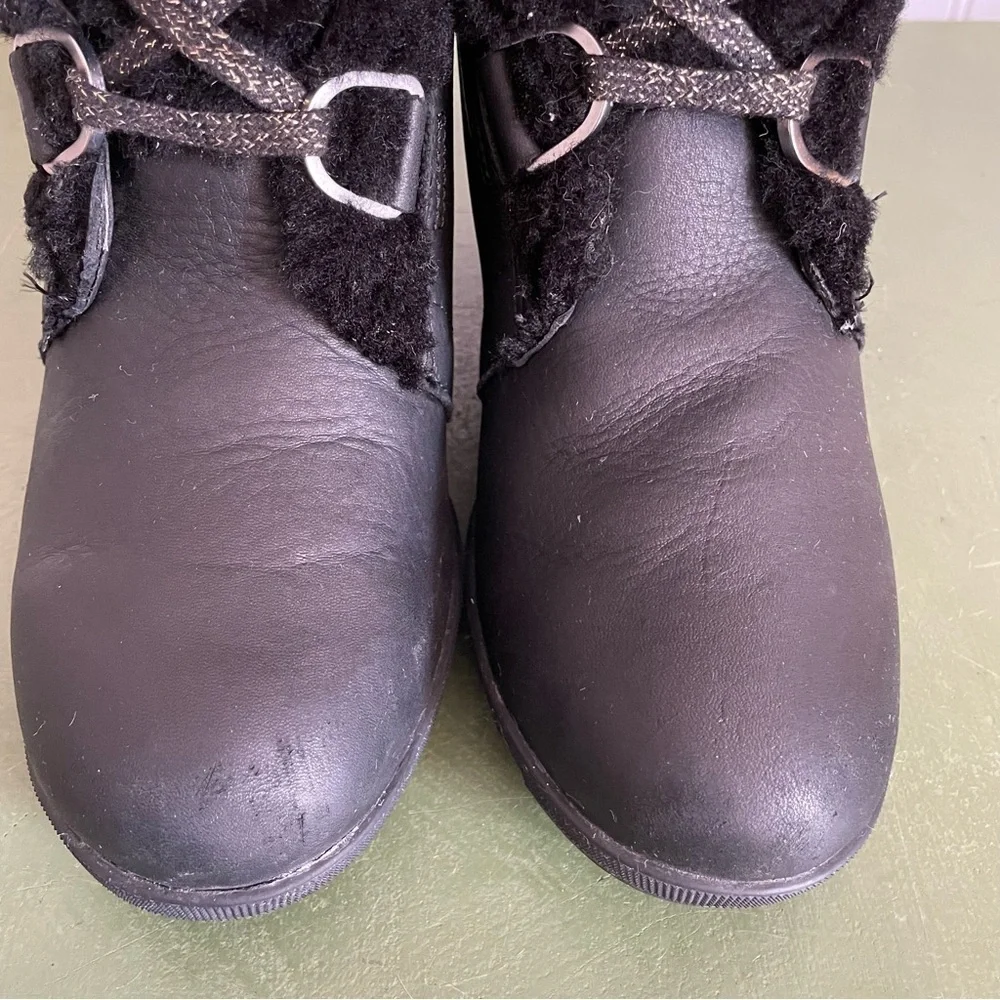 Sorel JOAN OF ARCTIC 11 Waterproof Fleece Lined Boots in Black Leather & Suede